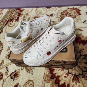 Coach High Line Leather Lace Up Scribble NYC Sneaker